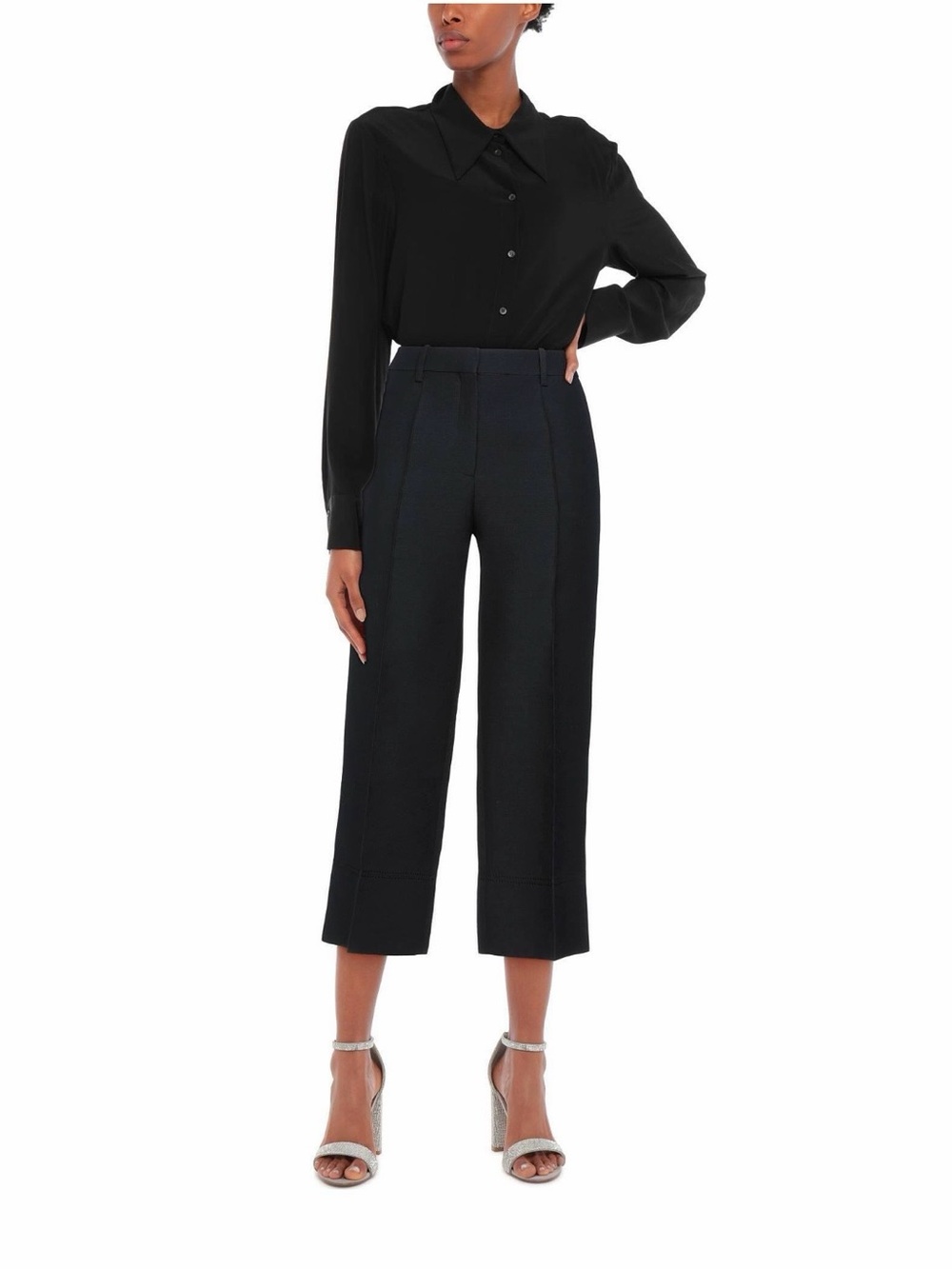 VALENTINO GARAVANI
Pants
6 (US) - Black Cropped Wide-Leg Dress Pants